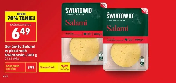 Ser żółty Salami w plastrach Światowid