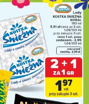 Lody KOSTKA ŚNIEŻNA KORAL 180 ml