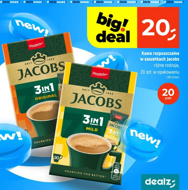 Kawa rozpuszczalna w saszetkach Jacobs