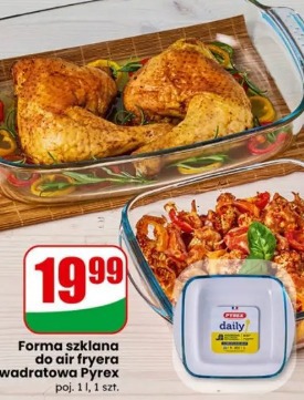 Forma szklana do air fryera kwadratowa Pyrex