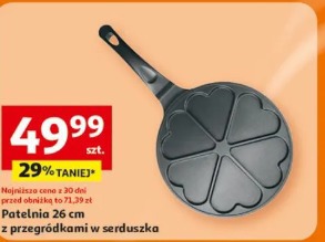 Patelnia 26 cm z przegródkami w serduszka