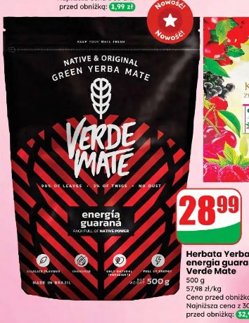 Verde Mate herbata Yerba Mate energia guarana
