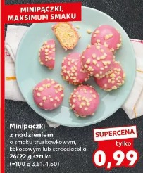 Minipączki z nadzieniem o smaku truskawkowym, kokosowym lub stracciatella