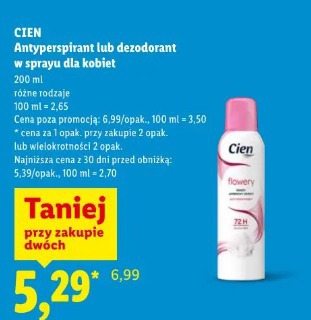 Cien Antyperspirant lub dezodorant w sprayu dla kobiet