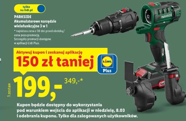 Parkside Akumulatorowe narzędzie wielofunkcyjne 3 w 1