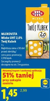 Mlekovita Mleko UHT 2,0% Twój Kubek