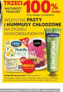 Wszystkie pasty i hummusy chłodzone na stoisku samoobsługowym