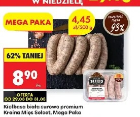 Kiełbasa biała surowa premium Kraina Mięs Sołect, Mega Paka