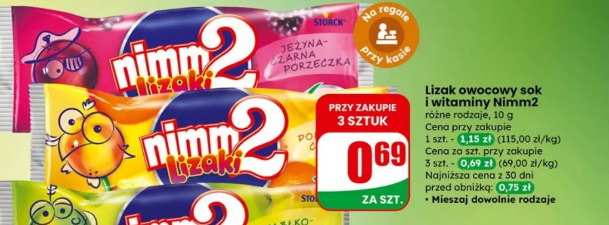 Lizak owocowy sok i witaminy Nimm2