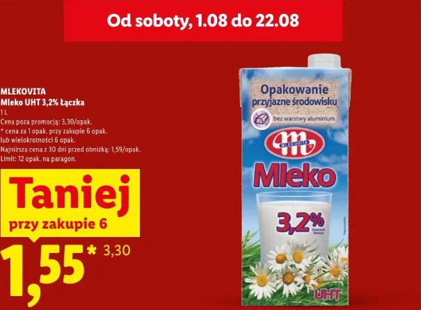 Mlekovita Mleko UHT 3,2% łączka