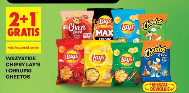 Wszystkie chipsy Lay's i chrupki Cheetos