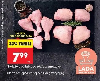 Świeże udo lub podudzie z kurczaka