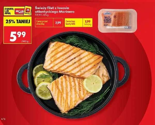 Świeży filet z łososia atlantyckiego Marinero
