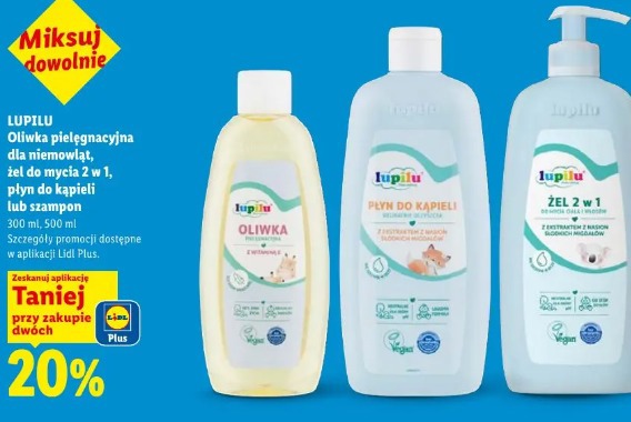 Lupilu Oliwka pielęgnacyjna dla niemowląt, żel do mycia 2 w 1, płyn do kąpieli lub szampon