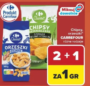 Chipsy, orzeszki Carrefour
