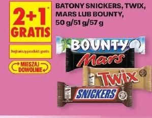 Batony Snickers, Twix, Mars lub Bounty