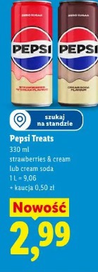 Pepsi Treats strawberries & cream lub cream soda