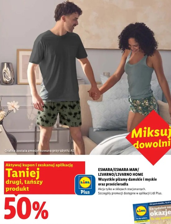 Esmara/Esmara Man/Livarno/Livarno Home Wszystkie piżamy damskie i męskie oraz prześcieradła