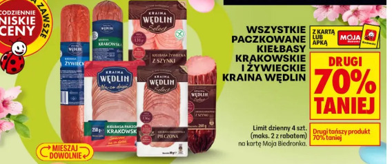 Wszystkie paczkowane kiełbasy krakowskie i żywieckie Kraina Wędlin
