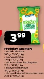 Produkty Snaxters krążki cebulowe prażynki kratka sticksy solone ketchupowe prażynki bekonowe chrupki kukurydziane orzechowe