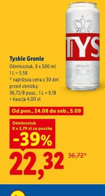 Tyskie Gronie piwo