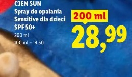 Cien Sun spray do opalania Sensitive dla dzieci SPF 50+
