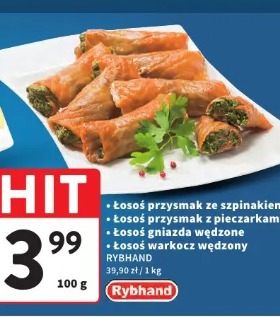 Łosoś przysmak ze szpinakiem, łosoś przysmak z pieczarkami, łosoś gniazda wędzone, łosoś warkocz wędzony Rybhand