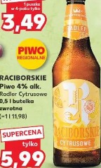 Raciborskie piwo 0% alk. Radler Cytrusowe