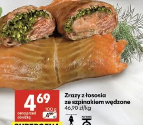 Zrazy z łososia ze szpinakiem wędzone