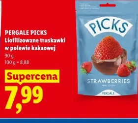 Pergale Picks Liofilizowane truskawki w polewie kakaowej