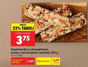 Zapiekanka z pieczarkami, serem, ketchupem i szynką