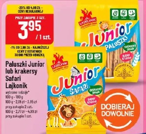 Paluszki Junior lub krakersy Safari Lajkonik