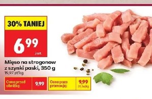 Mięso na strogonow z szynki paski