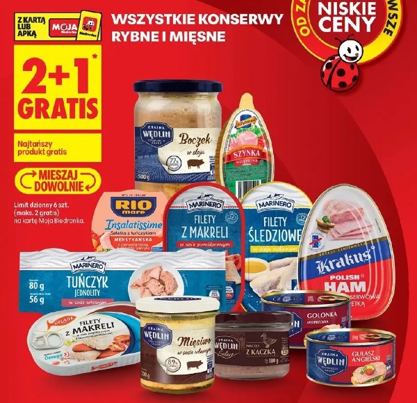 Wszystkie konserwy rybne i mięsne