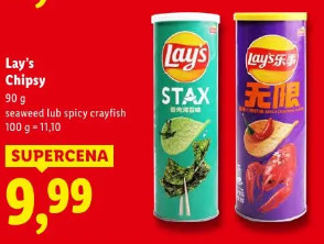 Lay’s Chipsy seaweed lub spicy crayfish