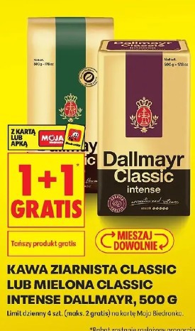 Kawa ziarnista Classic lub mielona Classic Intense Dallmayr