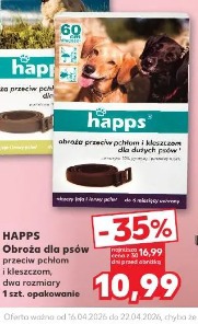 Happs Obroża dla psów przeciw pchłom i kleszczom, dwa rozmiary 1 szt. opakowanie