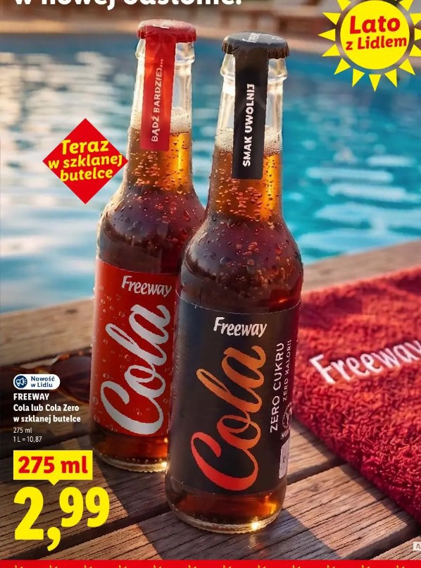 Freeway Cola lub Cola Zero w szklanej butelce