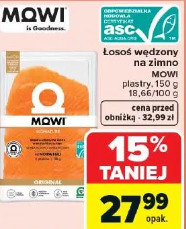 Łosoś wędzony na zimno MOWI plastry