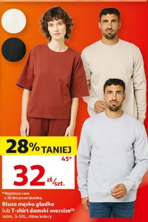 Bluza męska gładka lub T-shirt damski oversize