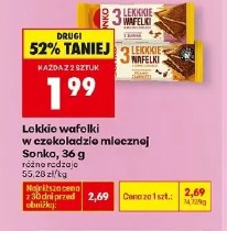 Lekkie wafelki w czekoladzie mlecznej Sonko