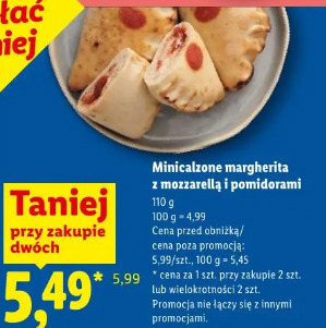 Minicalzone margherita z mozzarellą i pomidorami