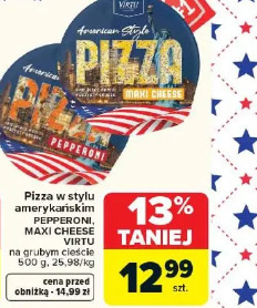 Pizza w stylu amerykańskim PEPPERONI, MAXI CHEESE VIRTU