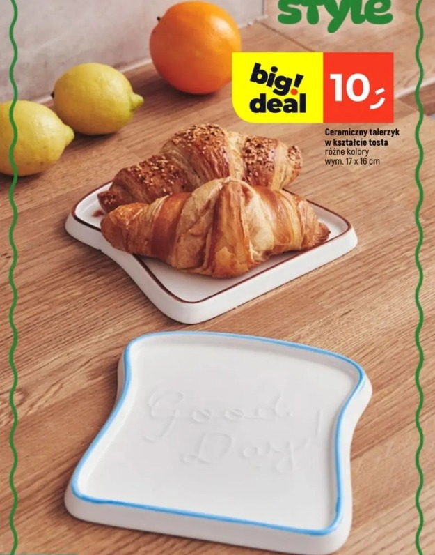 Ceramiczny talerzyk w kształcie tosta