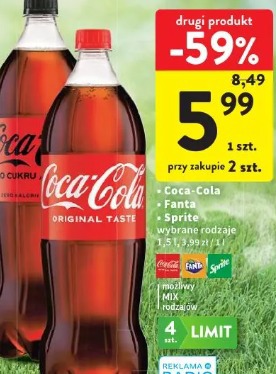 Coca-Cola Fanta Sprite wybrane rodzaje