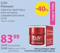 Cliv Premium odmładzająco-ujędrniający krem do twarzy z jagodami acai-szenia