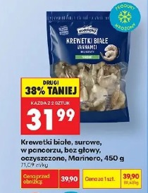 Krewetki białe, surowe, w pancerzu, bez głowy, oczyszczono, Marinero
