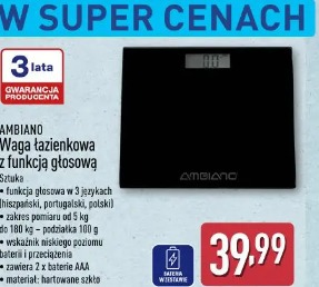 Ambiano Waga łazienkowa z funkcją głosową