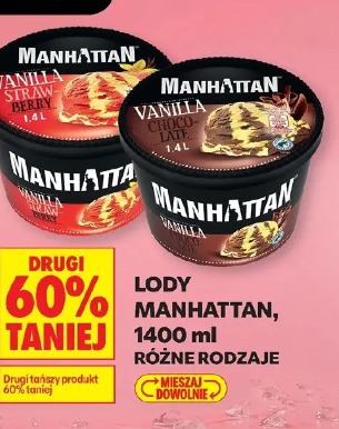 Lody Manhattan, 1400 ml różne rodzaje