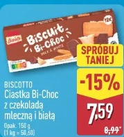 Biscotto Ciastka Bi-Choc z czekoladą mleczną i białą